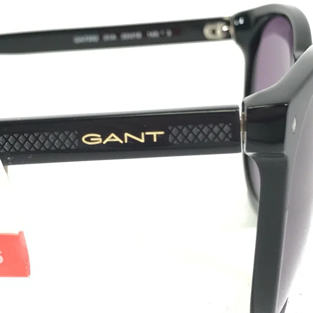 Gant Sunglasses GA7092 01A Black Round Frames with Purple Lenses 55-18-145